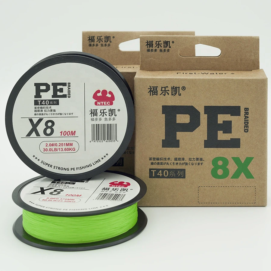 اعلی طاقت 8 اسٹرینڈز پیئ بریڈ فشینگ لائن ٹورنامنٹ نمکین پانی ٹراؤٹ باس ماس 1000 میٹر استحکام موافقت